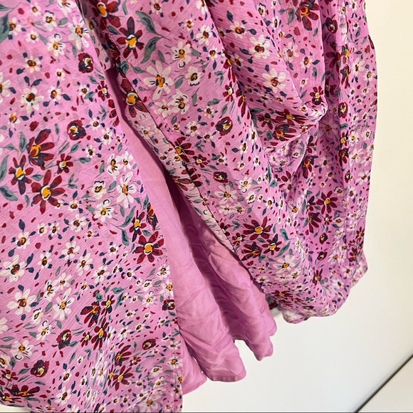 Draper James Lilac Chiffon Ditsy Floral Tiered Maxi Dress Med Cottagecore Boho - Picture 6 of 7